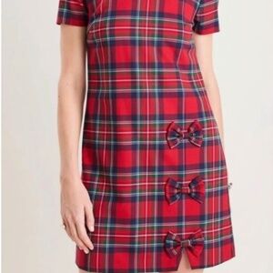 Vineyard Vines Christmas Holiday Tartan Plaid Red Bow Dress